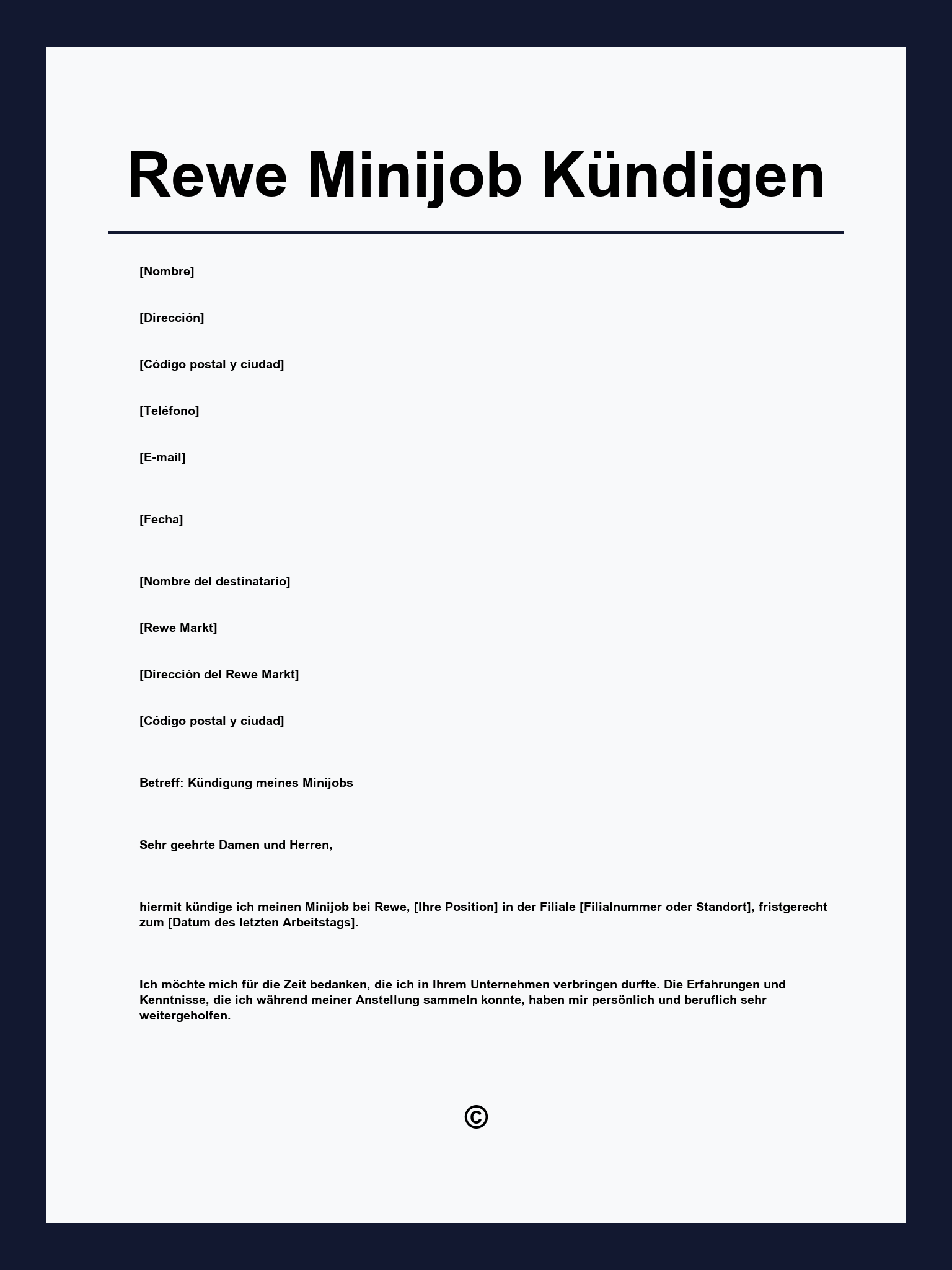 Rewe Minijob Kündigen