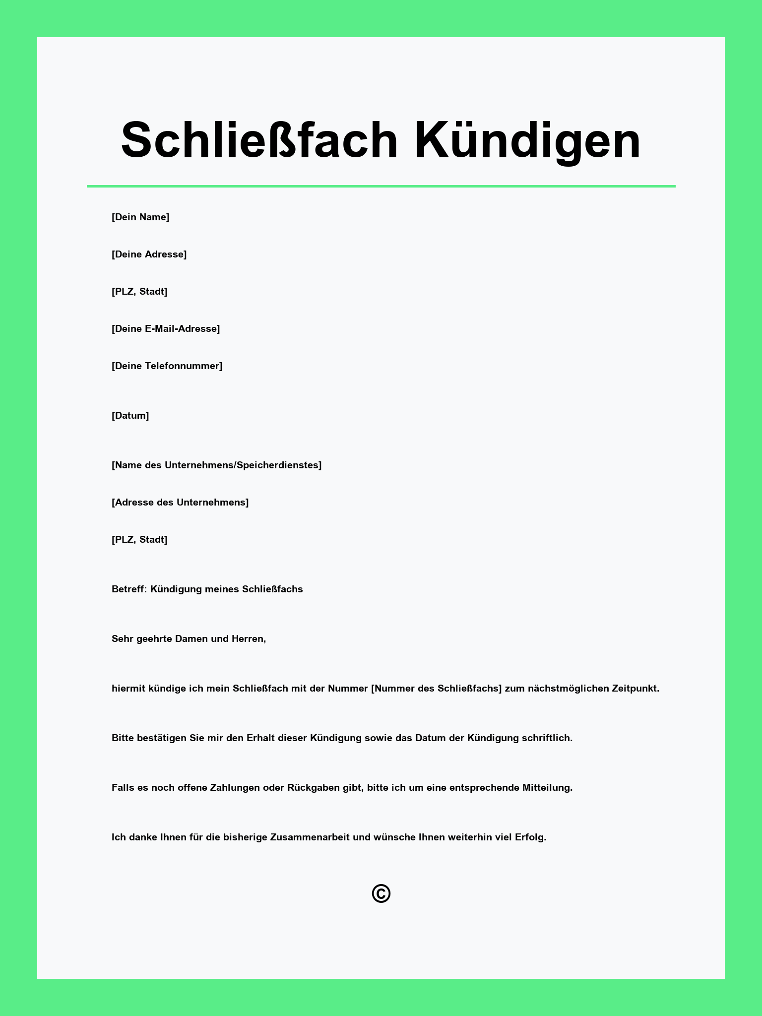 Schließfach Kündigen