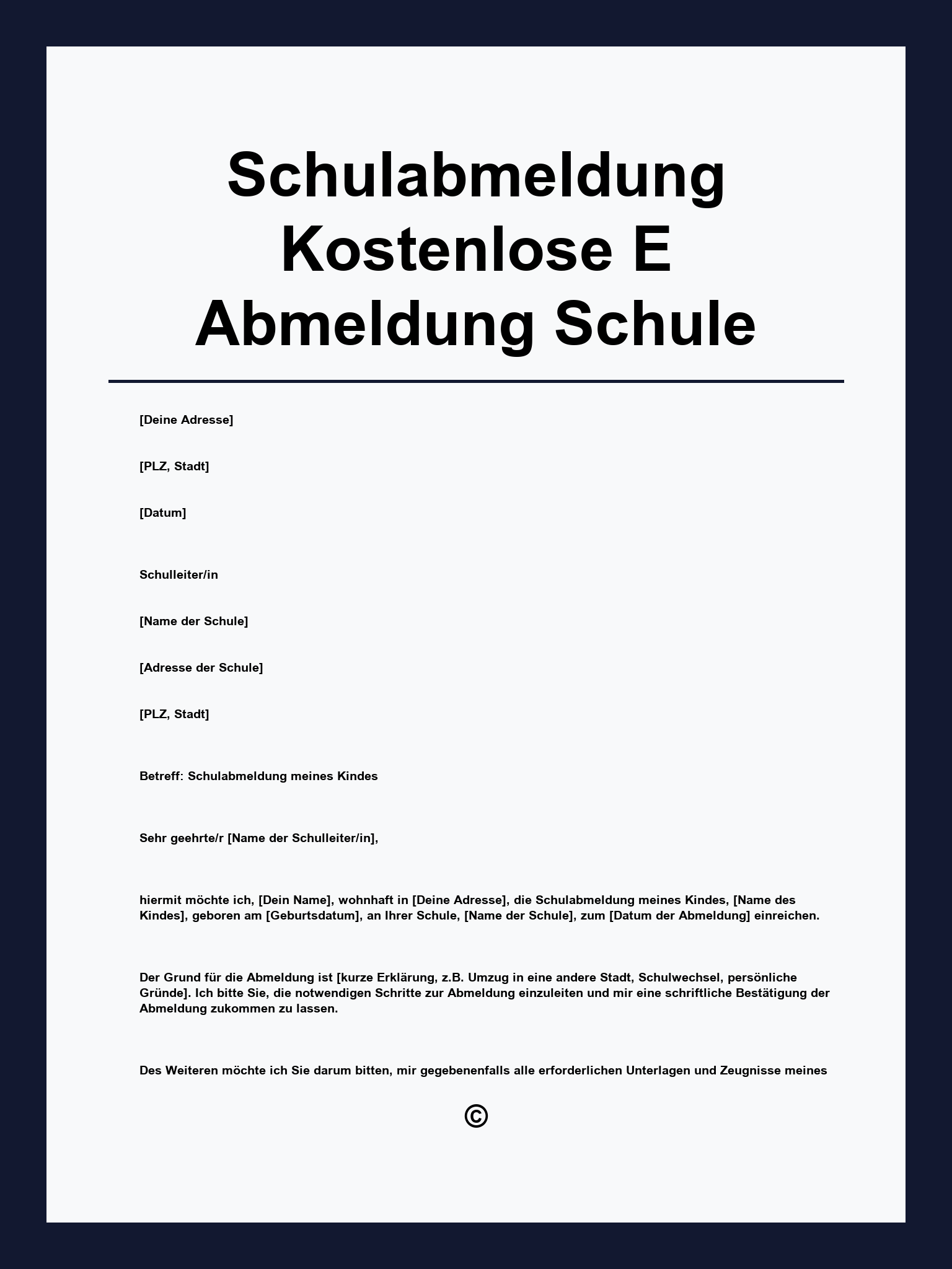 Schulabmeldung E Formulare Abmeldung Schule
