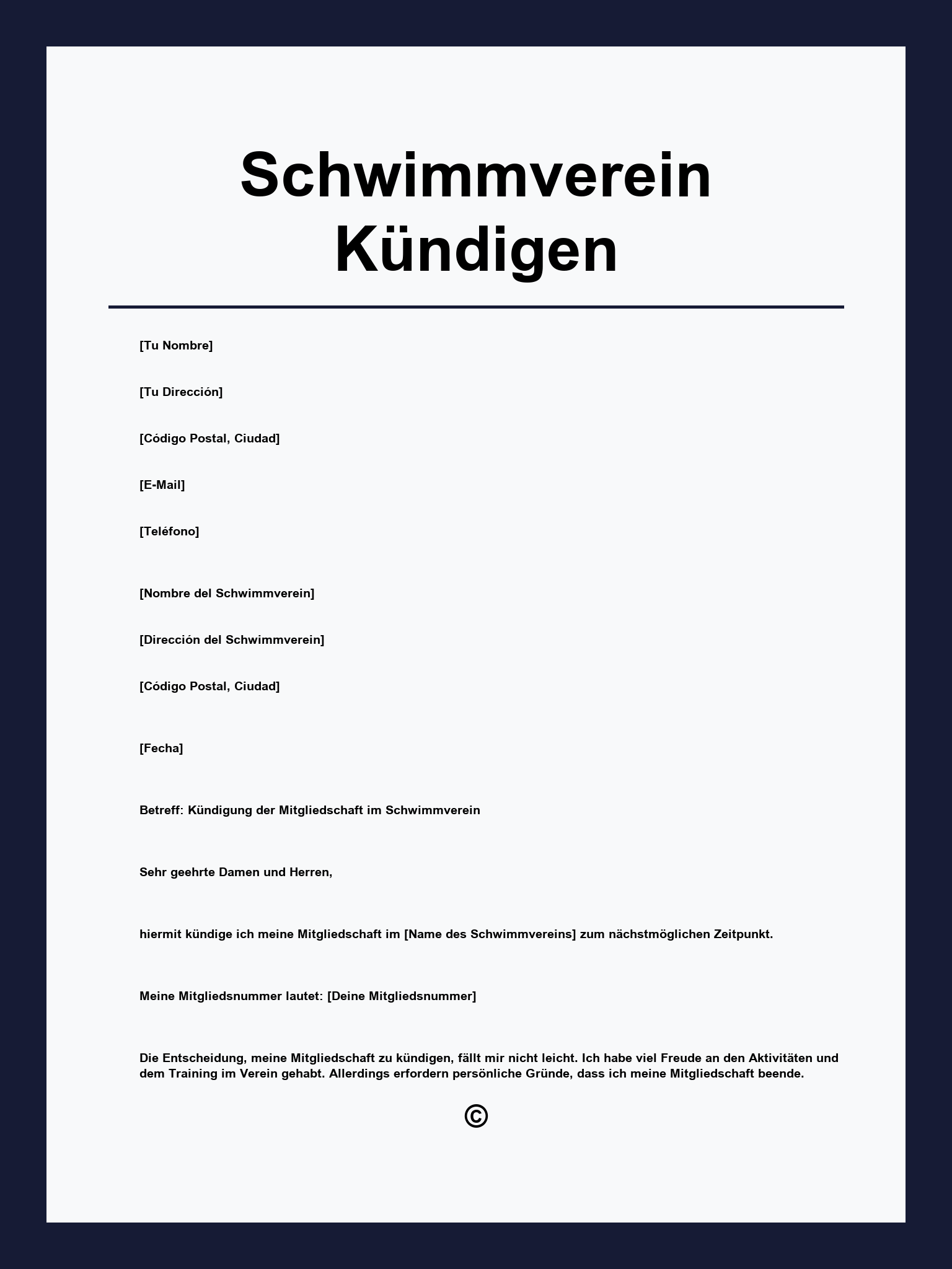 Schwimmverein Kündigen