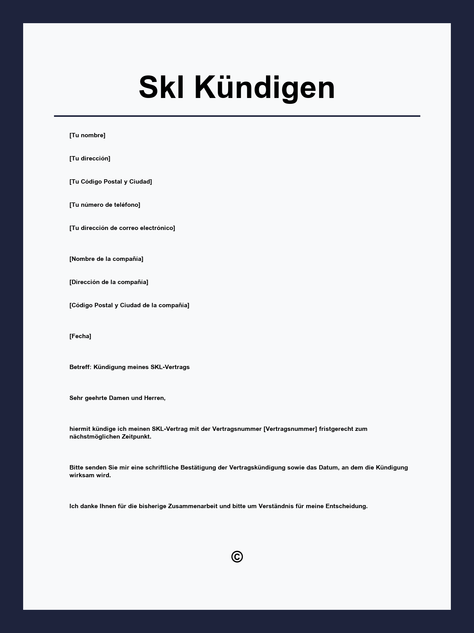 Skl Kündigen Muster